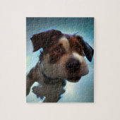 Puppy loopt in Space Jigzaag Puzzle Legpuzzel (Verticaal)