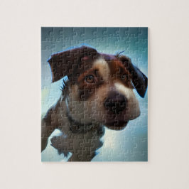 Puppy loopt in Space Jigzaag Puzzle Legpuzzel
