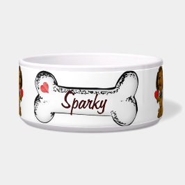 Puppy Love AANGEPASTE NAAM Voerbakje