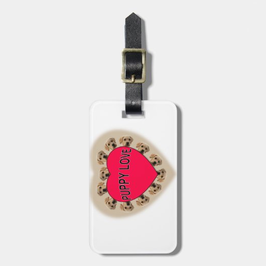 Puppy Love Bagagelabel (Voorkant verticaal)