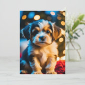 Puppy Love Bedankkaart (Staand voorkant)