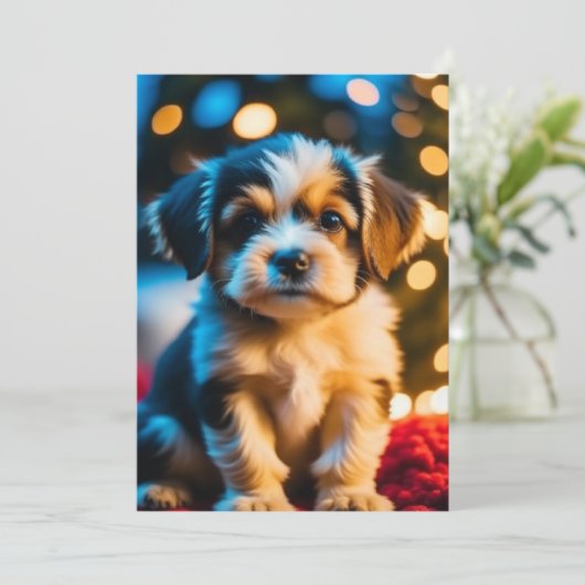 Puppy Love Bedankkaart (Staand voorkant)