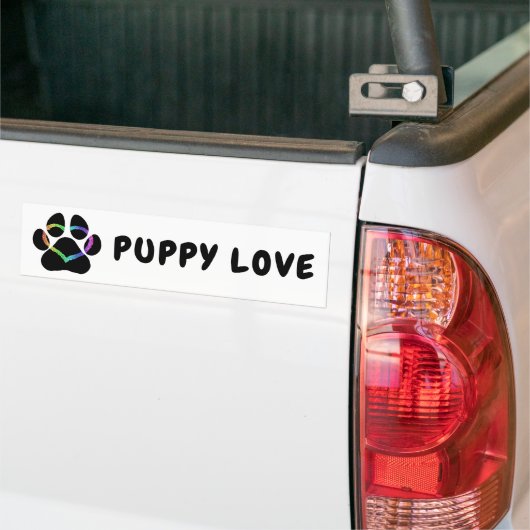 PUPPY LOVE Black Bumpersticker (Op Truck)