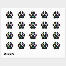 PUPPY LOVE Black Ronde Sticker