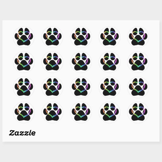 PUPPY LOVE Black Ronde Sticker (Vel)
