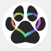 PUPPY LOVE Black Ronde Sticker (Voorkant)