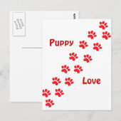 Puppy Love Briefkaart (Voorkant / Achterkant)