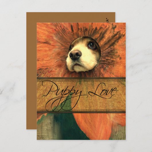 Puppy Love Briefkaart (Voorkant / Achterkant)