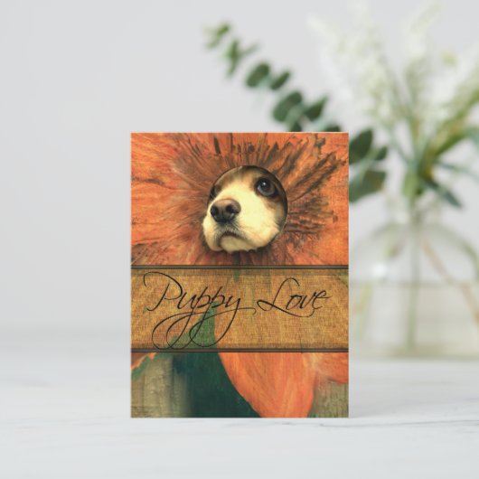 Puppy Love Briefkaart (Staand voorkant)