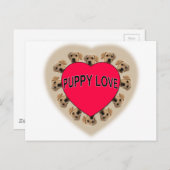 Puppy Love Briefkaart (Voorkant / Achterkant)