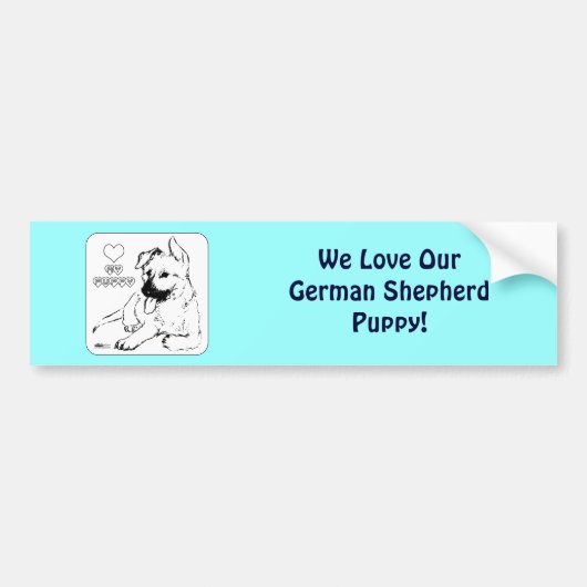Puppy Love Bumpersticker (Voorkant)