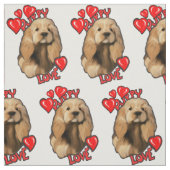 Puppy Love Cocker Spaniel Fabric Stof (Swatch)