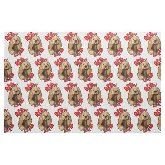 Puppy Love Cocker Spaniel Fabric Stof (Fat Quarter)