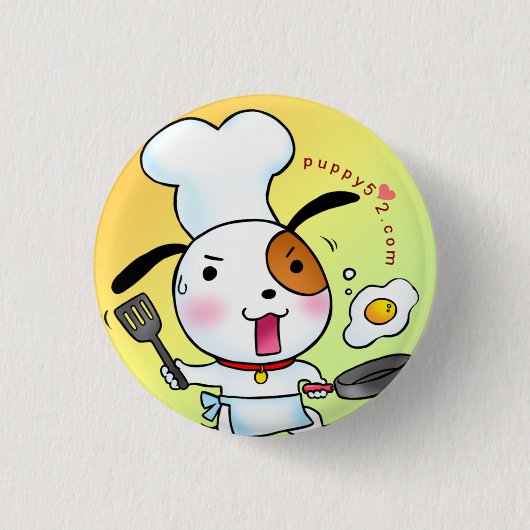 Puppy Love Cooking Ronde Button 3,2 Cm (Voorkant)