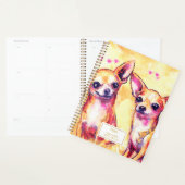 Puppy Love Cute Chihuahuas Pink Waterverf Dogs Planner (Display)