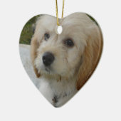 Puppy Love - Cute MaltiPoo Dog Foto Keramisch Ornament (Links)