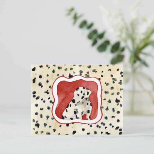 "Puppy Love" — Dalmatische Puppy Art van Audrey Je Briefkaart (Staand voorkant)