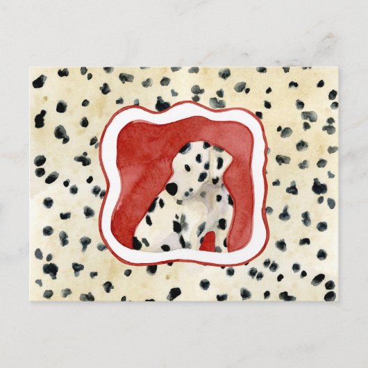 "Puppy Love" — Dalmatische Puppy Art van Audrey Je Briefkaart (Voorkant)