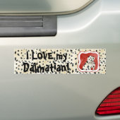 "Puppy Love" — Dalmatische Puppy Art van Audrey Je Bumpersticker (Op auto)