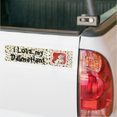 "Puppy Love" — Dalmatische Puppy Art van Audrey Je Bumpersticker (Op Truck)