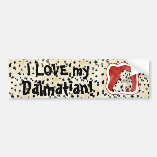 "Puppy Love" — Dalmatische Puppy Art van Audrey Je Bumpersticker (Voorkant)