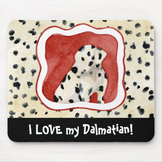 "Puppy Love" — Dalmatische Puppy Art van Audrey Je Muismat (Voorkant)