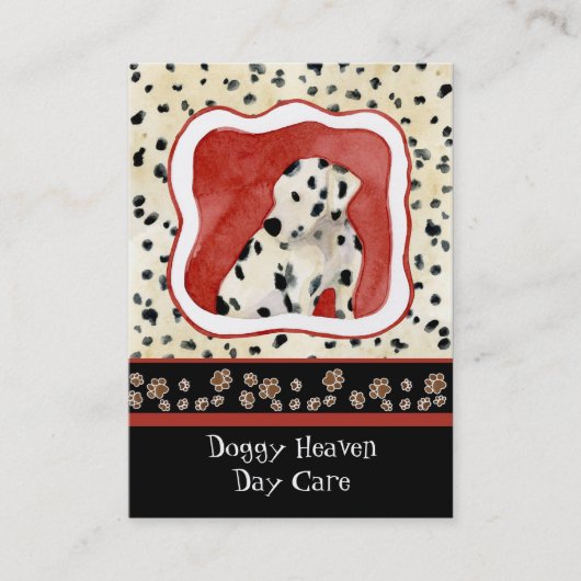 "Puppy Love" — Dalmatische Puppy Art van Audrey Je Visitekaartje (Voorkant)