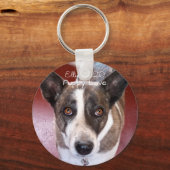 Puppy Love dog met jouw foto, geweldig cadeau Sleutelhanger (Voorkant)