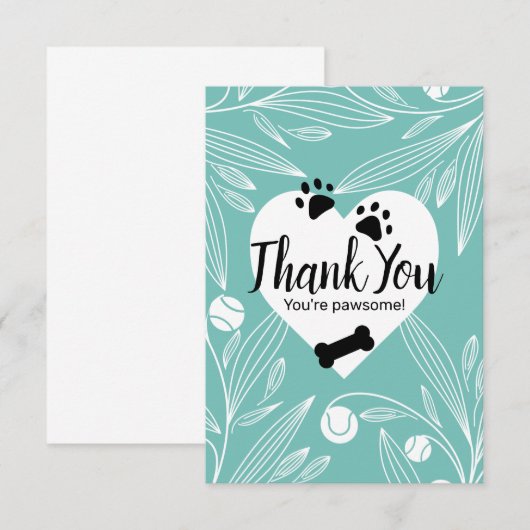 Puppy Love Dog Wedding Bedankkaart (Voorkant / Achterkant)