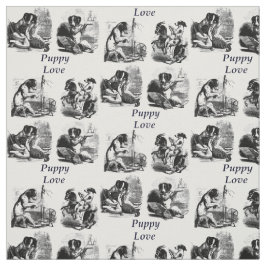 Puppy love Dogs Huisdieren  Art illustratie Stof
