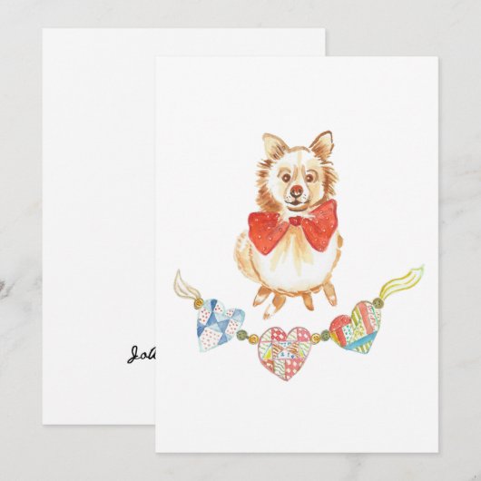 Puppy Love Feestdagenkaart (Voorkant / Achterkant)