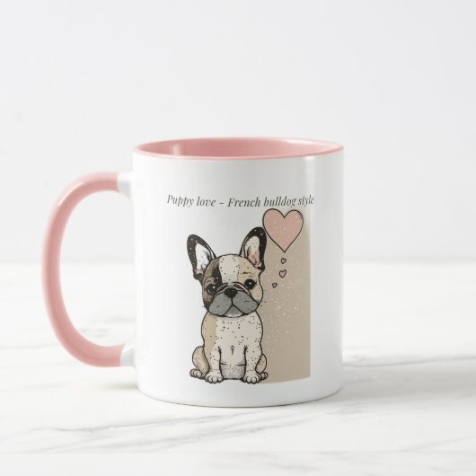 Puppy love - Franse bulldog stijl Mok (Links)