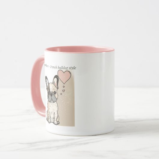 Puppy love - Franse bulldog stijl Mok (Voorkant links)