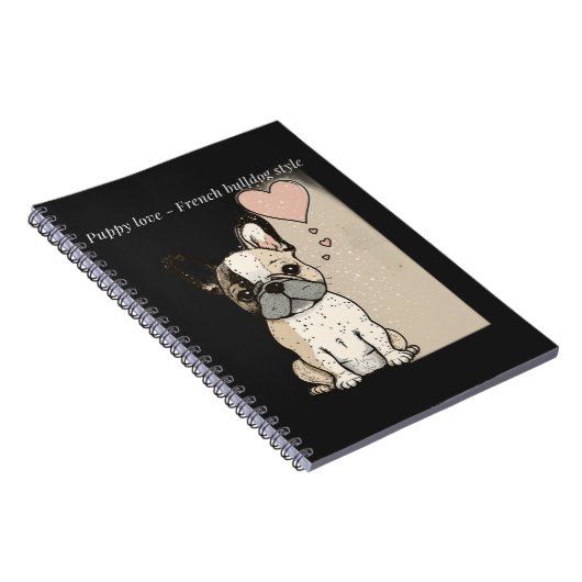 Puppy love - Franse bulldog stijl Notitieboek (Rechterzijde)
