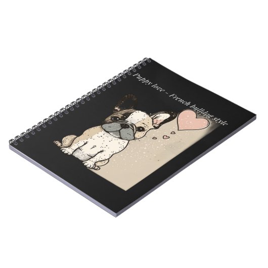 Puppy love - Franse bulldog stijl Notitieboek (Linkerzijde)