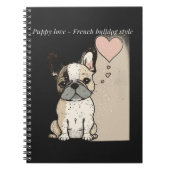 Puppy love - Franse bulldog stijl Notitieboek (Voorkant)