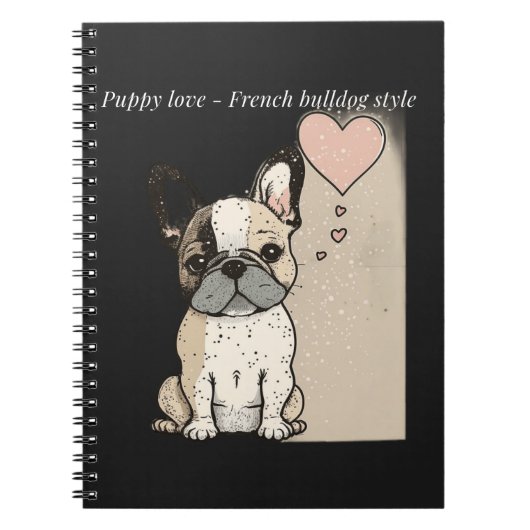 Puppy love - Franse bulldog stijl Notitieboek (Voorkant)