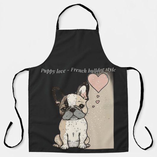 Puppy love - Franse bulldog stijl Schort (Voorkant)