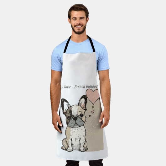 Puppy love - Franse bulldog stijl Schort (Gedragen)