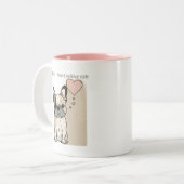 Puppy love - Franse bulldog stijl Tweekleurige Koffiemok (Voorkant links)