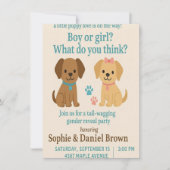 Puppy Love Gender Reveal Uitnodiging (Voorkant)