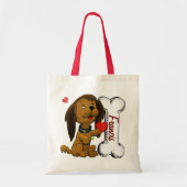 Puppy Love GEPERSONALISEERD Tote Bag (Voorkant)