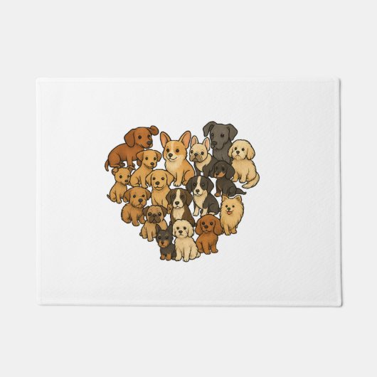 Puppy Love - Hart gemaakt van honden Deurmat (Voorkant)