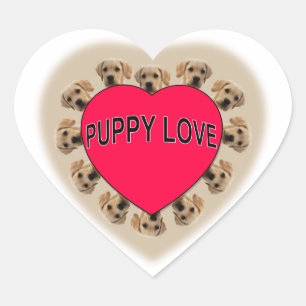 Puppy Love Hart Sticker