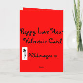 Puppy Love Hart Valentijn Kaart (Achterkant)
