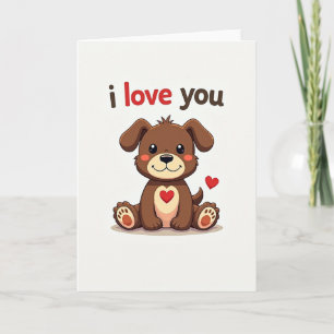 Puppy Love Ik Hou Van Jou Kaart