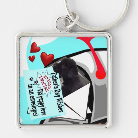 Puppy Love in an Envelope Sleutelhanger Black Lab  (Voorkant)