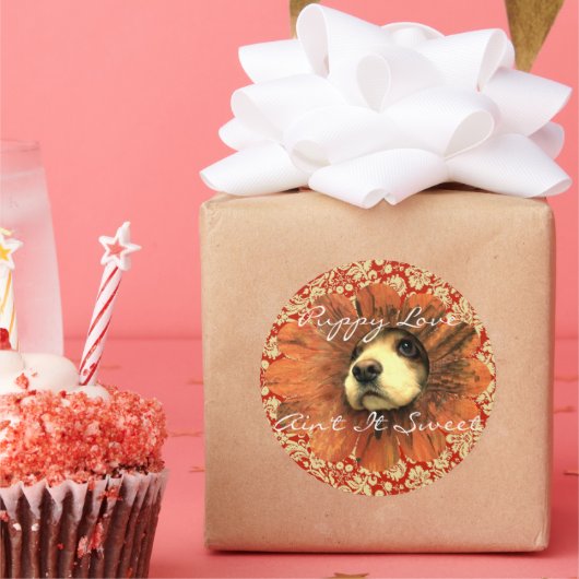 Puppy Love is geen mooie Sticker (Feest)