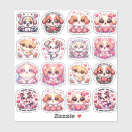 Puppy Love: Kawaii Valentijn's Day Stickers