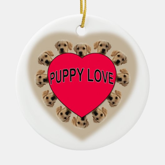 Puppy Love Keramisch Ornament (Voorkant)